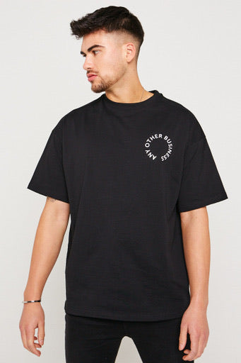 Black Oversized Peace Design T-Shirt